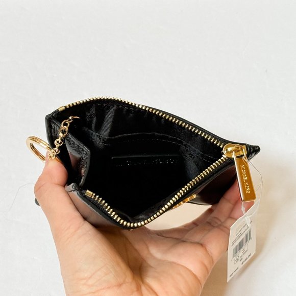 Michael Kors Jet Set Travel Small Top Zip Coin Pouch ID Key Holder Wallet Black - Picture 7 of 11